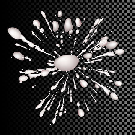 Milk splash blast. A natural dairy product. 3D vector object on a transparent background.の写真素材