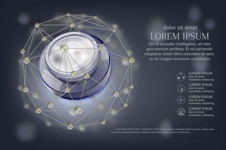 Anti wrinkles facial cream ads poster templateのイラスト素材