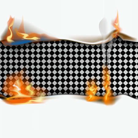 Paper sheet on fire. Flaming paper sheet. Vector illustrationのイラスト素材