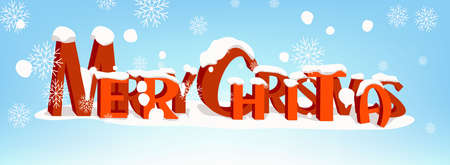 Merry Christmas vector text Calligraphic Lettering design card template. Vector illustration.のイラスト素材