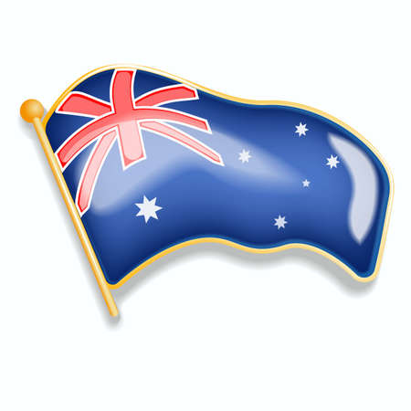 The concept of Australia day icon design flag of Australia vector illustration.のイラスト素材