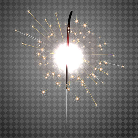 Christmas sparkler isolated on transparent background. Vectorのイラスト素材