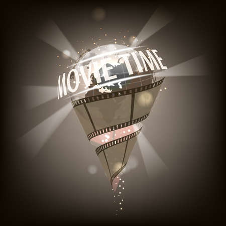 Cinema banner illustration, vector illustration. A world in which movie.のイラスト素材