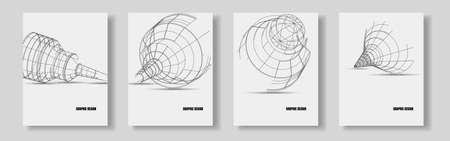 Vector covers design detail engineering graphics. 3d Poster templateのイラスト素材