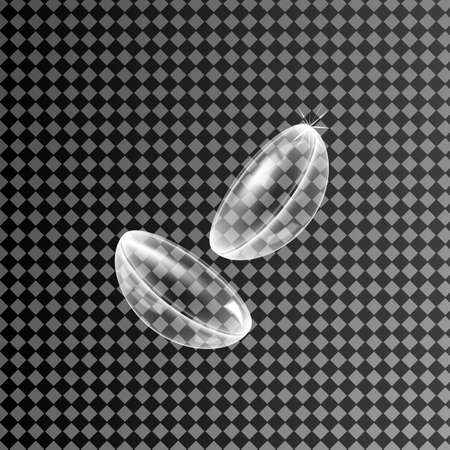 Realistic eye contact lenses on a transparent background.のイラスト素材