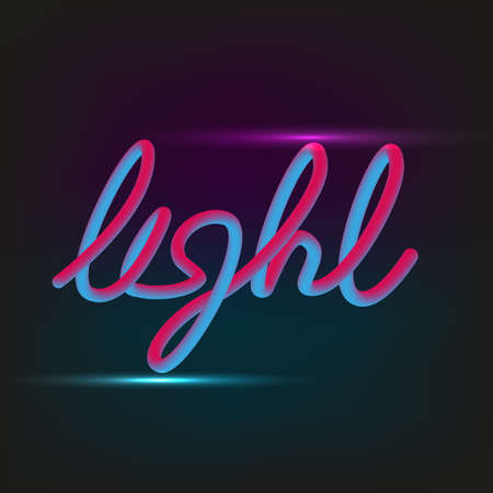 Light. Neon light alphabet vector font. Vector illustration. 3d alphabet.のイラスト素材