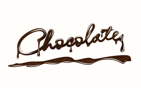 Realistic melted chocolate bar letteringのイラスト素材