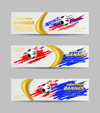 Banner Design template for sport event, sport football. Vector.のイラスト素材