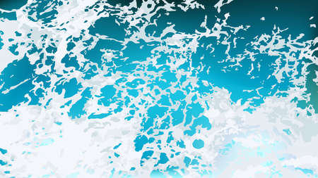 Abstract blue sea water with white foam for background. Vector illustrationのイラスト素材