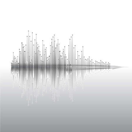 Sound chart, equalizer on white background with reflection. Vector.の写真素材