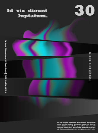 vector business flyer template or corporate banner design with neon wave on a dark background vectorのイラスト素材