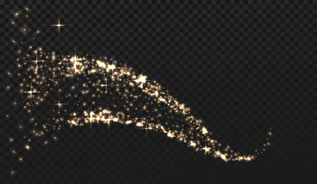 Glowing gold wave, on a transparent background. Vectorのイラスト素材