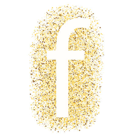 F in gold letter icon isolated on white background.のイラスト素材