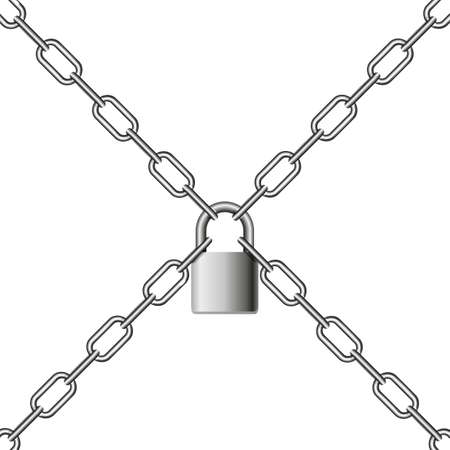 Padlock and chains iron vector illustrationのイラスト素材