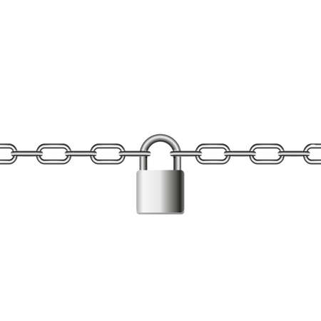 Padlock and chains iron vector illustrationのイラスト素材
