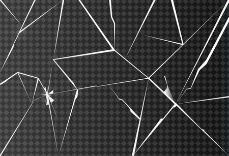 Broken glass on transparent background. Vectorのイラスト素材