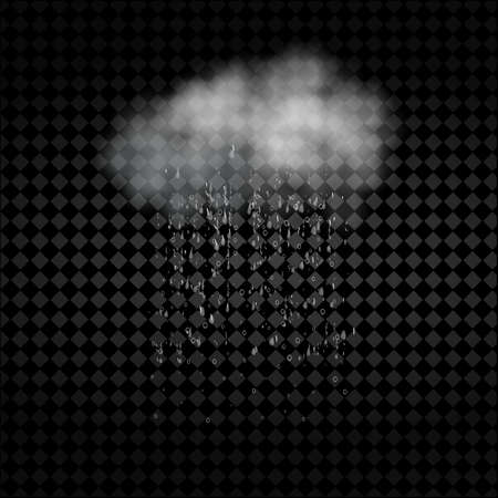 Cloud and heavy fall rain isolated on transparent background. Vector illustrationのイラスト素材