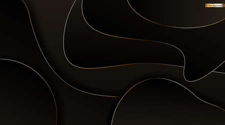 Abstract polygonal pattern luxury black with gold. vectorのイラスト素材
