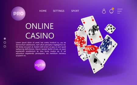 Home page for online casino website. Vector.のイラスト素材