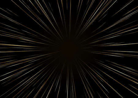 Background with stars or Hyperspace. The light of moving Golden stars. Speed of light. Vector.のイラスト素材