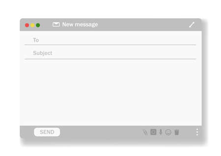 E-mail blank template internet mail frame interface for mail message. Vectorのイラスト素材