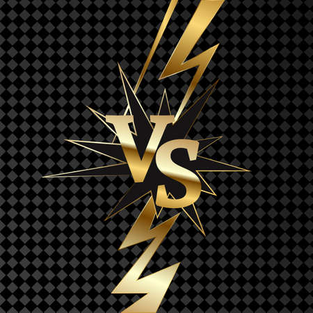 VS gold sign. On transparent background. Vectorのイラスト素材