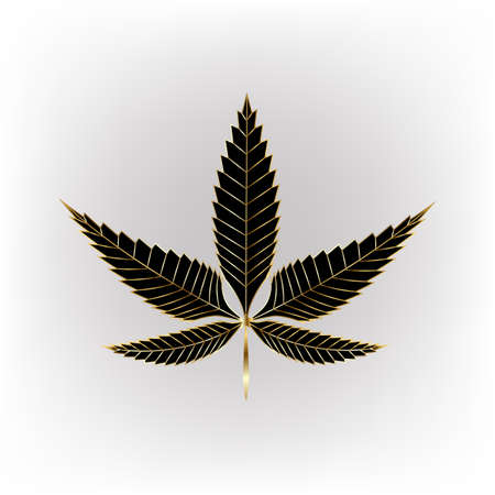 cannabis leaf black gold leaf vector fileのイラスト素材
