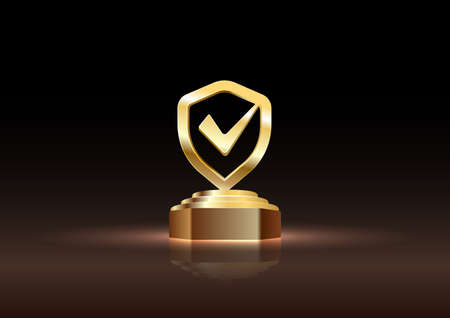 Top best podium award sign, golden object. Vector illustrationのイラスト素材