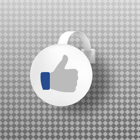 Vector blank round wobbler with transparent strip thumbs upのイラスト素材