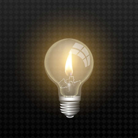 realistic lamp with a candle inside on an isolated background. vectorのイラスト素材