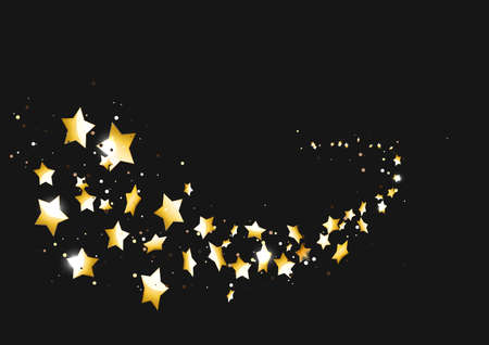 Vector illustration of Golden stars on a dark background.のイラスト素材