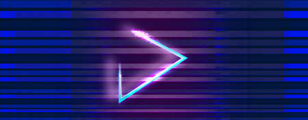 Wide Glitch Banner with Glitched Triangle Play Icon. Designs for Banners Vector Illustration.のイラスト素材