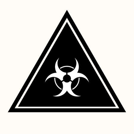 bioHazard warning symbol on black background. vector illustration.のイラスト素材