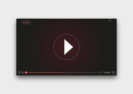 Video Player Window with Menu and Buttons Panel Vectorのイラスト素材