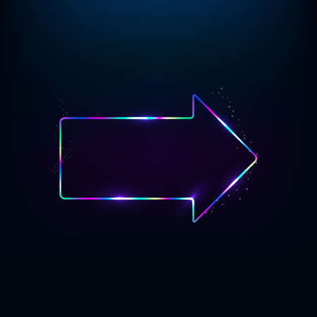 Neon Contour Arrow. Vector Illustration.