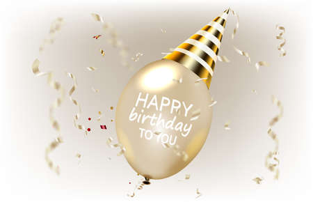 Happy birthday text vector banner design. Vector illustrationのイラスト素材