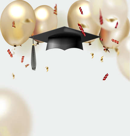 Graduation party photo booth props. Concept for selfie. Photobooth vector element.のイラスト素材