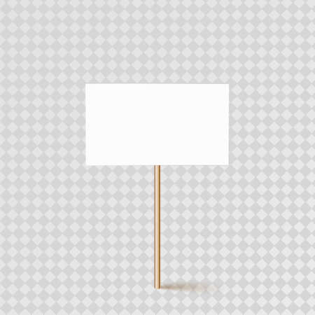 Empty banner layout on a wooden stick.のイラスト素材