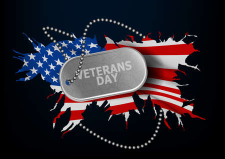 Happy veteran day. Event holiday celebration. Greeting history honoring thankfulness vector posterの写真素材