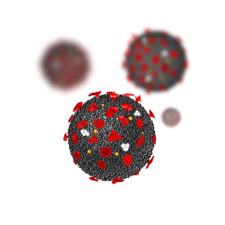 COVID-19  coronavirus under the microscope on a transparent background.のイラスト素材