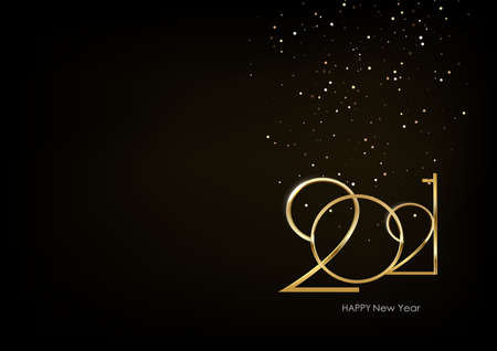 Luxury 2021 Happy New Year elegant design vector illustration of golden