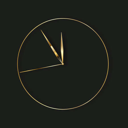 gold clock, five minutes to midnight.のイラスト素材