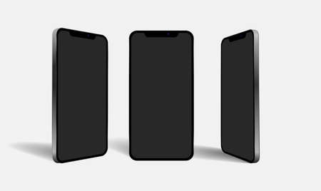 realistic smartphone mockup with front and backのイラスト素材