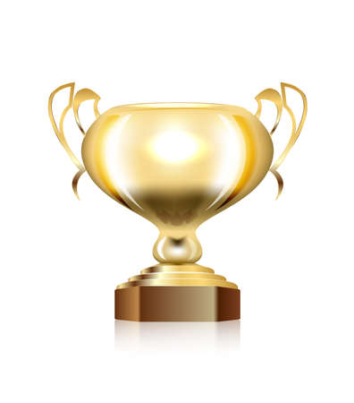 gold cup isolated on white background.のイラスト素材