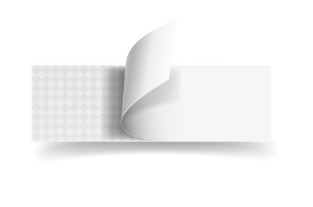 White sheet of paper twisted on a transparent background. Blank for advertising banner.のイラスト素材