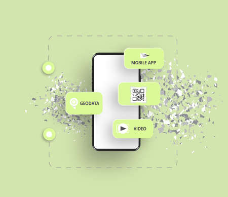 Conceptual layout of the mobile phone for the presentation of the app interface. The concept of user...
