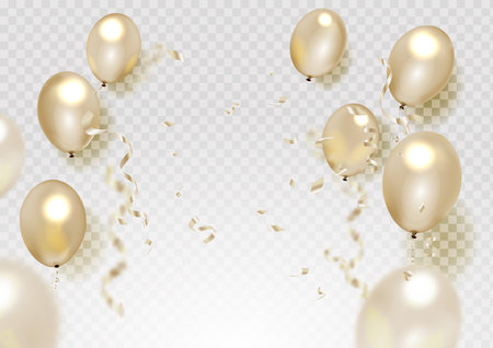 Celebration with Gold Balloon and confettiの写真素材