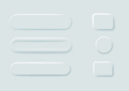 editable neomorphic buttons set. Sliders for websites, mobile menu, navigation and apps.の写真素材