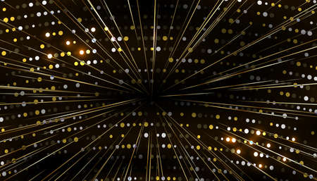 black background with gold lights with spaceの写真素材