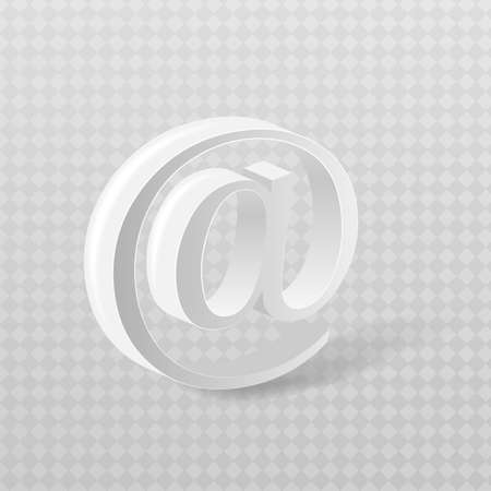 Email sign or at mail icon in 3D design. illustration.の写真素材